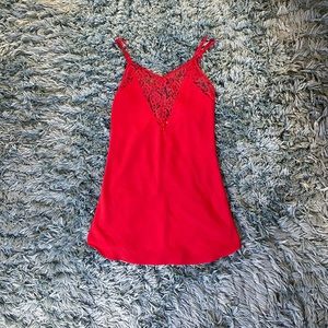 Vintage 90s Red Lingerie Slip Mini Dress S